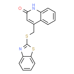 ChemSpider 2D Image | 4-[(1,3-Benzothiazol-2-ylsulfanyl)methyl]-2(1H)-quinolinone | C17H12N2OS2
