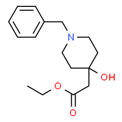 ChemSpider 2D Image | Ethyl-(1-benzyl-4-hydroxypiperidin-4-yl)acetat | C16H23NO3