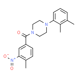 ChemSpider 2D Image | 1-(2,3-dimethylphenyl)-4-(4-methyl-3-nitrobenzoyl)piperazine | C20H23N3O3