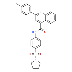 ChemSpider 2D Image | 2-(4-Methylphenyl)-N-[4-(1-pyrrolidinylsulfonyl)phenyl]-4-quinolinecarboxamide | C27H25N3O3S
