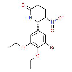 ChemSpider 2D Image | (5S,6S)-6-(3-Bromo-4,5-diethoxyphenyl)-5-nitro-2-piperidinone | C15H19BrN2O5