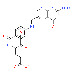 ChemSpider 2D Image | 2-Amino-6-[({4-[(1-carboxy-3-carboxylatopropyl)carbamoyl]phenyl}amino)methyl]-4-oxo-1,4,7,8-tetrahydropteridine | C19H20N7O6