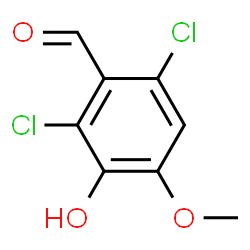 ChemSpider 2D Image | 2,6-Dichloro-3-hydroxy-4-methoxybenzaldehyde | C8H6Cl2O3