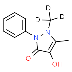 ChemSpider 2D Image | 4-Hydroxy-5-methyl-1-(~2~H_3_)methyl-2-phenyl-1,2-dihydro-3H-pyrazol-3-one | C11H9D3N2O2