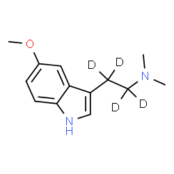 ChemSpider 2D Image | 2-(5-Methoxy-1H-indol-3-yl)-N,N-dimethyl(~2~H_4_)ethanamine | C13H14D4N2O