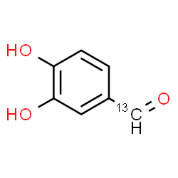 ChemSpider 2D Image | 3,4-Dihydroxy(formyl-~13~C)benzaldehyde | C613CH6O3