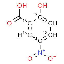 ChemSpider 2D Image | 2-Hydroxy-5-nitro(~13~C_6_)benzoic acid | C13C6H5NO5