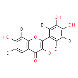 ChemSpider 2D Image | 2-[3,4-Dihydroxy(~2~H_3_)phenyl]-3,7-dihydroxy(6,8-~2~H_2_)-4H-chromen-4-one | C15H5D5O6