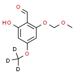 ChemSpider 2D Image | 2-Hydroxy-6-(methoxymethoxy)-4-[(~2~H_3_)methyloxy]benzaldehyde | C10H9D3O5