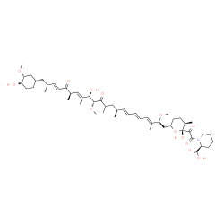 ChemSpider 2D Image | (2S)-1-{[(2R,3R,6S)-2-Hydroxy-6-{(2S,3E,5E,7E,9S,13R,14R,15E,17R,19E,21R)-14-hydroxy-22-[(1S,3R,4R)-4-hydroxy-3-methoxycyclohexyl]-2,13-dimethoxy-3,9,11,15,17,21-hexamethyl-12,18-dioxo-3,5,7,15,19-doc
osapentaen-1-yl}-3-methyltetrahydro-2H-pyran-2-yl](oxo)acetyl}-2-piperidinecarboxylic acid | C51H79NO13