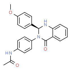 ChemSpider 2D Image | N-{4-[(2S)-2-(4-Methoxyphenyl)-4-oxo-1,4-dihydro-3(2H)-quinazolinyl]phenyl}acetamide | C23H21N3O3