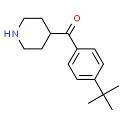 ChemSpider 2D Image | [4-(2-Methyl-2-propanyl)phenyl](4-piperidinyl)methanone | C16H23NO