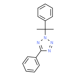ChemSpider 2D Image | 5-Phenyl-2-(2-phenyl-2-propanyl)-2H-tetrazole | C16H16N4