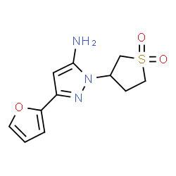 ChemSpider 2D Image | 1-(1,1-dioxidotetrahydrothien-3-yl)-3-(2-furyl)-1H-pyrazol-5-amine | C11H13N3O3S