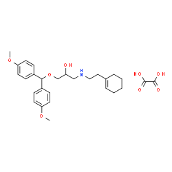 ChemSpider 2D Image | 1-[Bis(4-methoxyphenyl)methoxy]-3-{[2-(1-cyclohexen-1-yl)ethyl]amino}-2-propanol ethanedioate (1:1) | C28H37NO8
