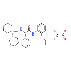 ChemSpider 2D Image | N-(2-Ethoxyphenyl)-2-phenyl-2-({[1-(1-piperidinyl)cyclohexyl]methyl}amino)acetamide ethanedioate (1:1) | C30H41N3O6