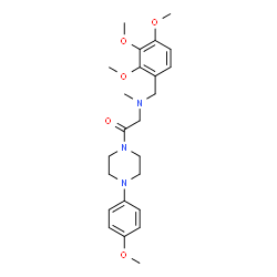 ChemSpider 2D Image | 1-[4-(4-Methoxyphenyl)-1-piperazinyl]-2-[methyl(2,3,4-trimethoxybenzyl)amino]ethanone | C24H33N3O5