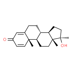 ChemSpider 2D Image | (8alpha,9beta,10alpha,13alpha,14beta,17alpha)-17-Hydroxy-17-methylandrosta-1,4-dien-3-one | C20H28O2