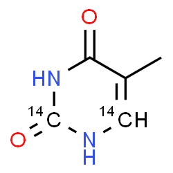 ChemSpider 2D Image | 5-Methyl-2,4(1H,3H)-(2,6-~14~C_2_)pyrimidinedione | C314C2H6N2O2