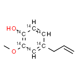 ChemSpider 2D Image | 4-Allyl-2-methoxy(~14~C_6_)phenol | C414C6H12O2