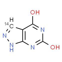 ChemSpider 2D Image | (3-~14~C)-1H-Pyrazolo[3,4-d]pyrimidine-4,6-diol | C414CH4N4O2