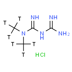 ChemSpider 2D Image | N,N-Bis[(~3~H_3_)methyl]imidodicarbonimidic diamide hydrochloride (1:1) | C4H6T6ClN5