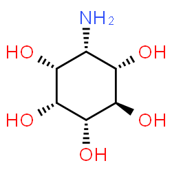 ChemSpider 2D Image | (1R,2R,3S,4R,5S,6R)-6-Amino-1,2,3,4,5-cyclohexanepentol | C6H13NO5