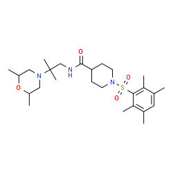 ChemSpider 2D Image | N-[2-(2,6-Dimethyl-4-morpholinyl)-2-methylpropyl]-1-[(2,3,5,6-tetramethylphenyl)sulfonyl]-4-piperidinecarboxamide | C26H43N3O4S