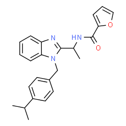 ChemSpider 2D Image | N-{1-[1-(4-Isopropylbenzyl)-1H-benzimidazol-2-yl]ethyl}-2-furamide | C24H25N3O2