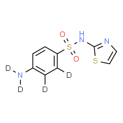 ChemSpider 2D Image | 4-(~2~H_2_)Amino-N-(1,3-thiazol-2-yl)(2,3-~2~H_2_)benzenesulfonamide | C9H5D4N3O2S2