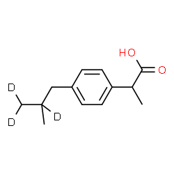 ChemSpider 2D Image | 2-{4-[2-Methyl(2,3,3-~2~H_3_)propyl]phenyl}propanoic acid | C13H15D3O2