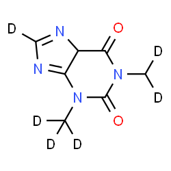 ChemSpider 2D Image | 1-(~2~H_2_)Methyl-3-(~2~H_3_)methyl(8-~2~H)-3,5-dihydro-1H-purine-2,6-dione | C7H2D6N4O2