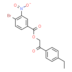 ChemSpider 2D Image | 2-(4-Ethylphenyl)-2-oxoethyl 4-bromo-3-nitrobenzoate | C17H14BrNO5