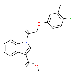 ChemSpider 2D Image | Methyl 1-[(4-chloro-3-methylphenoxy)acetyl]-1H-indole-3-carboxylate | C19H16ClNO4