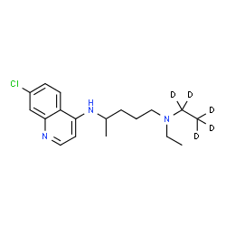 ChemSpider 2D Image | N~4~-(7-Chloro-4-quinolinyl)-N~1~-ethyl-N~1~-(~2~H_5_)ethyl-1,4-pentanediamine | C18H21D5ClN3