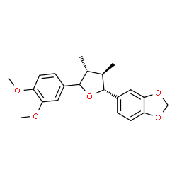 ChemSpider 2D Image | 5-[(2R,3R,4R)-5-(3,4-Dimethoxyphenyl)-3,4-dimethyltetrahydro-2-furanyl]-1,3-benzodioxole | C21H24O5