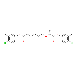 ChemSpider 2D Image | 4-Chloro-3,5-dimethylphenyl 6-{[(2S)-1-(4-chloro-3,5-dimethylphenoxy)-1-oxo-2-propanyl]oxy}hexanoate | C25H30Cl2O5