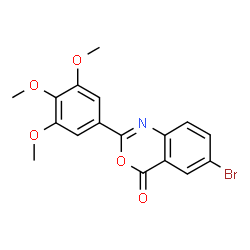 ChemSpider 2D Image | 6-Bromo-2-(3,4,5-trimethoxyphenyl)-4H-3,1-benzoxazin-4-one | C17H14BrNO5