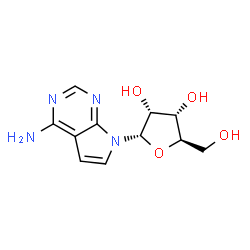 ChemSpider 2D Image | 7-(alpha-D-Ribofuranosyl)-7H-pyrrolo[2,3-d]pyrimidin-4-amine | C11H14N4O4