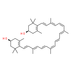 ChemSpider 2D Image | (3R,3'S,11cis,13'cis)-beta,beta-Carotene-3,3'-diol | C40H56O2