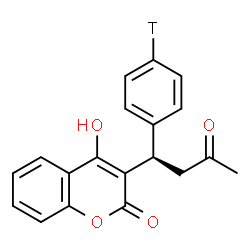 ChemSpider 2D Image | 4-Hydroxy-3-{(1R)-3-oxo-1-[(4-~3~H)phenyl]butyl}-2H-chromen-2-one | C19H15TO4