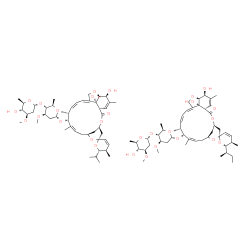 ChemSpider 2D Image | (1'S,2R,4'R,5R,6S,8'S,10'Z,12'R,13'R,14'Z,20'S,21'S,24'R)-21',24'-Dihydroxy-6-isopropyl-5,11',13',22'-tetramethyl-2'-oxo-5,6-dihydrospiro[pyran-2,6'-[3,7,19]trioxatetracyclo[15.6.1.1~4,8~.0~20,24~]pen
tacosa[10,14,16,22]tetraen]-12'-yl 2,6-dideoxy-4-O-(2,6-dideoxy-3-O-methyl-alpha-D-arabino-hexopyranosyl)-3-O-methyl-alpha-D-arabino-hexopyranoside - (1'S,2R,4'R,5R,6S,8'S,10'Z,12'R,13'R,14'Z,20'S,21'
S,24'R)-6-[(2R)-2-butanyl]-21',24'-dihydroxy-5,11',13',22'-tetramethyl-2'-oxo-5,6-dihydrospiro[pyran-2,6'-[3,7,19]trioxatetracyclo[15.6.1.1~4,8~.0~20,24~]pentacosa[10,14,16,22]tetraen]-12'-yl 2,6-dide
oxy-4-O-(2,6-dideoxy-3-O-methyl-alpha-D-arabino-hexopyranosyl)-3-O-methyl-alpha-D-arabino-hexopyranoside (1:1) | C95H142O28