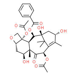 ChemSpider 2D Image | (5alpha,7beta,10beta,13alpha)-4,10-Diacetoxy-1,7,13-trihydroxy-9-oxo-5,20-epoxytax-11-en-2-yl benzoate | C31H38O11