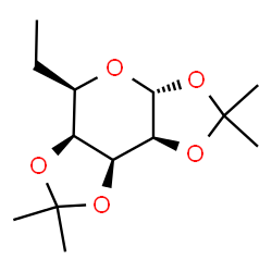 ChemSpider 2D Image | (3aR,5R,5aS,8aS,8bS)-5-Ethyl-2,2,7,7-tetramethyltetrahydro-3aH-bis[1,3]dioxolo[4,5-b:4',5'-d]pyran (non-preferred name) | C13H22O5