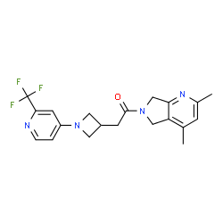 ChemSpider 2D Image | 1-(2,4-Dimethyl-5,7-dihydro-6H-pyrrolo[3,4-b]pyridin-6-yl)-2-{1-[2-(trifluoromethyl)-4-pyridinyl]-3-azetidinyl}ethanone | C20H21F3N4O