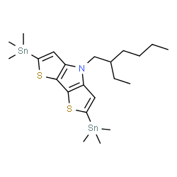 ChemSpider 2D Image | 4-(2-Ethylhexyl)-2,6-bis(trimethylstannyl)-4H-bisthieno[3,2-b:2',3'-d]pyrrole | C22H37NS2Sn2