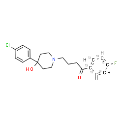 ChemSpider 2D Image | 4-[4-(4-Chlorophenyl)-4-hydroxy-1-piperidinyl]-1-[4-fluoro(~13~C_6_)phenyl]-1-butanone | C1513C6H23ClFNO2