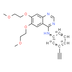 ChemSpider 2D Image | N-[3-Ethynyl(~13~C_6_)phenyl]-6,7-bis(2-methoxyethoxy)-4-quinazolinamine | C1613C6H23N3O4