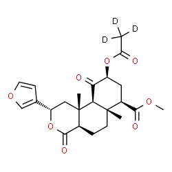 ChemSpider 2D Image | Methyl (2S,4aR,6aR,7R,9S,10aS,10bR)-9-[(~2~H_3_)ethanoyloxy]-2-(3-furyl)-6a,10b-dimethyl-4,10-dioxododecahydro-2H-benzo[f]isochromene-7-carboxylate | C23H25D3O8