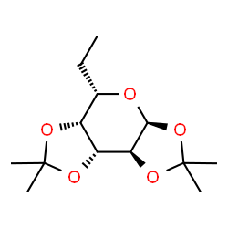 ChemSpider 2D Image | (3aS,5S,5aR,8aR,8bS)-5-Ethyl-2,2,7,7-tetramethyltetrahydro-3aH-bis[1,3]dioxolo[4,5-b:4',5'-d]pyran (non-preferred name) | C13H22O5